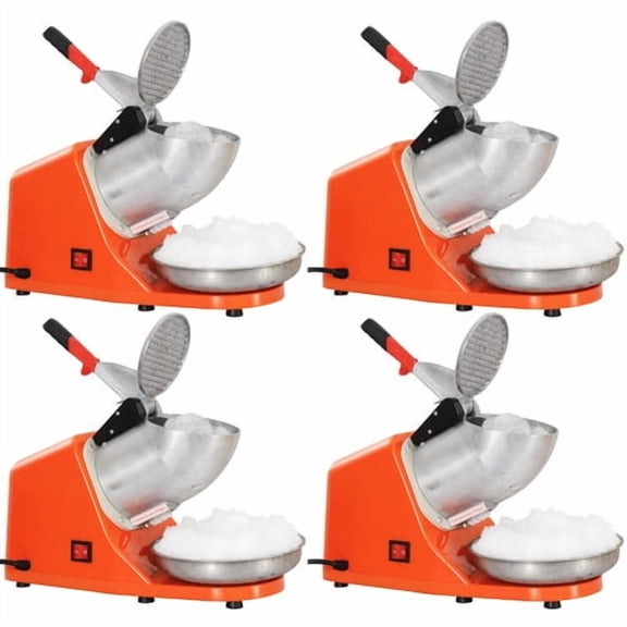 WSSYzyzf 4-Pack Orange Ice Shaving Crusher Machines, Sharp Blade Ice Makers for Home Kitchen, Perfect for Making Snow Cones, Slushies, and Shaved Ice Treats