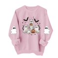 thumbnail image 4 of Meichang Halloween Crew Neck Sweatshirt Women Ghost Graphic Sweatshirts Oversized Long Sleeve Pullover Holiday Party Sweatshirt, 4 of 5