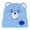 Grumpy Bear, variant on Care Bears Embroidered Face and Belly Badges with 3D Ears Cuff Knit Adult Beanie- 4 Styles Available Grumpy, Share, Cheer, Funshine