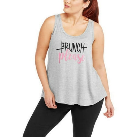 Women's Plus Essential "Brunch Please" Graphic Tank