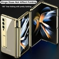 thumbnail image 6 of Compatible Champagne Gold Samsung Galaxy Fold 4 Clear Case Kickstand & Hinge Protection,Electroplating PC Magnet Crystal Case for Samsung Z Fold 4 Case Galaxy Fold 4 Phone Case Screen Protector, 6 of 14