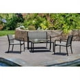 thumbnail image 2 of Vineego 4 Pieces Patio Furniture Outdoor furniture Outdoor Patio Furniture Set Textilene Bistro Set Modern Conversation Set Black Bistro Set with Loveseat Tea Table for Home, Lawn and Balcony (Beige), 2 of 8