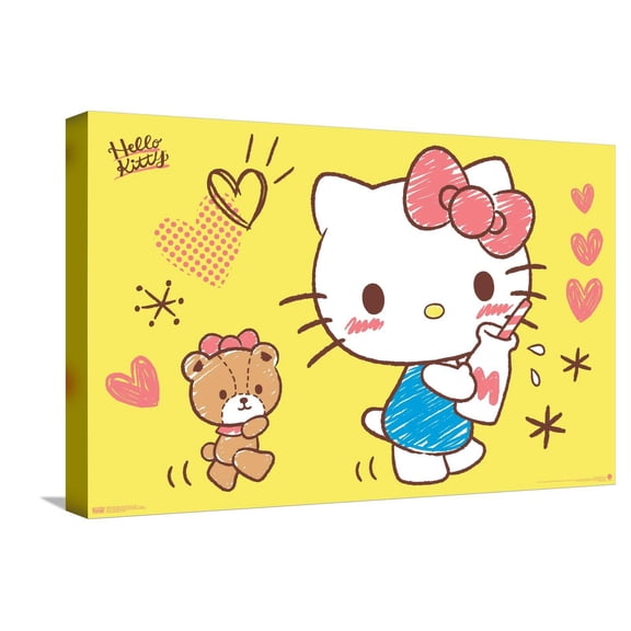 Hello Kitty: 25 Snack Time - Milk Canvas Wall Poster, 14.725" x 22.375"