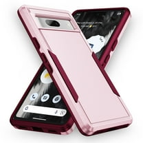 Dteck for Google Pixel 7A Case, Heavy Duty Hybrid Shockproof Rugged Case Dual Layer Protective Cover for Pixel 7A 2023,Pink Rose