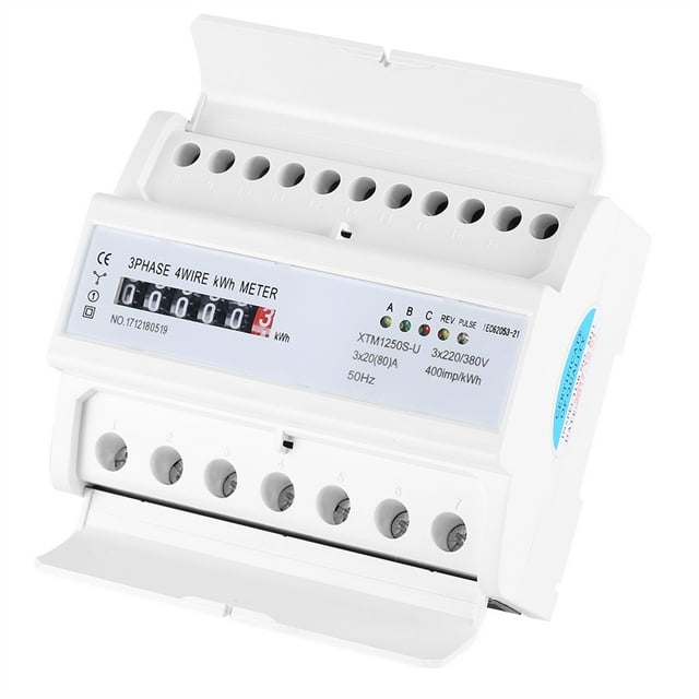 Medidor eléctrico de riel DIN, medidor eléctrico digital trifásico de 4 cables, medidor de energía de riel DIN altamente versátil