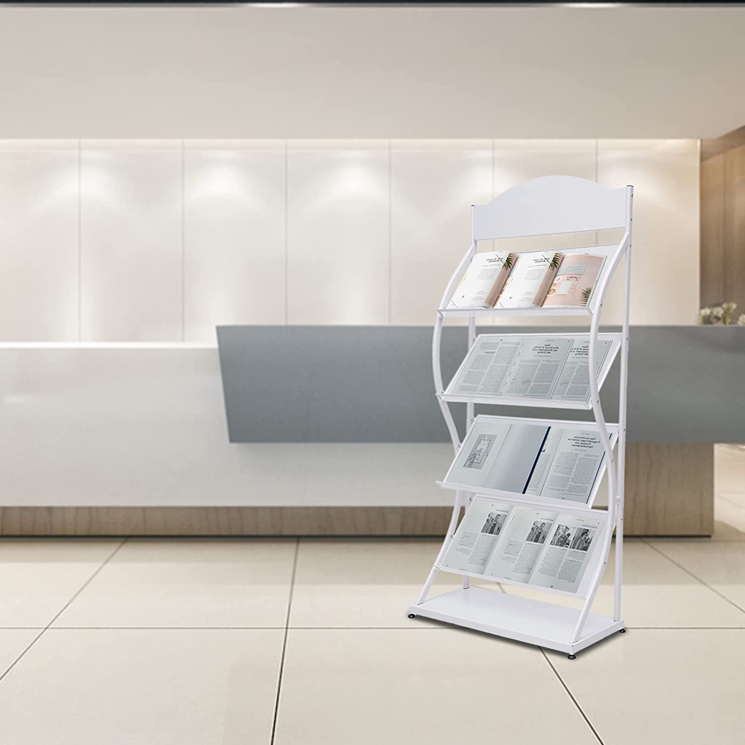 4 Layers Display Rack Literature Brochure Magazine Book Tabletop