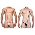 thumbnail image 4 of Paquete de 2 a 5 Body Elástico Lateral Mankini Wrestling Singlet 2 Piezas Blesiy, 4 of 4