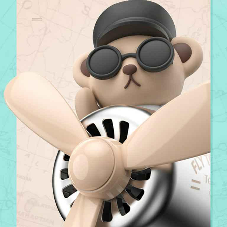 Cartoon Bear Pilot Pilote Air Ferrinisseur d'air Automobile Ventilateur,  Clip de Parfum de Voiture, Clips