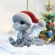 thumbnail image 4 of Diamond Crystal Critter Acrylic Keychain Pendant Car Interior Decorations Christmas Ornament Hanging Sign for Holiday Party Gift, 4 of 6