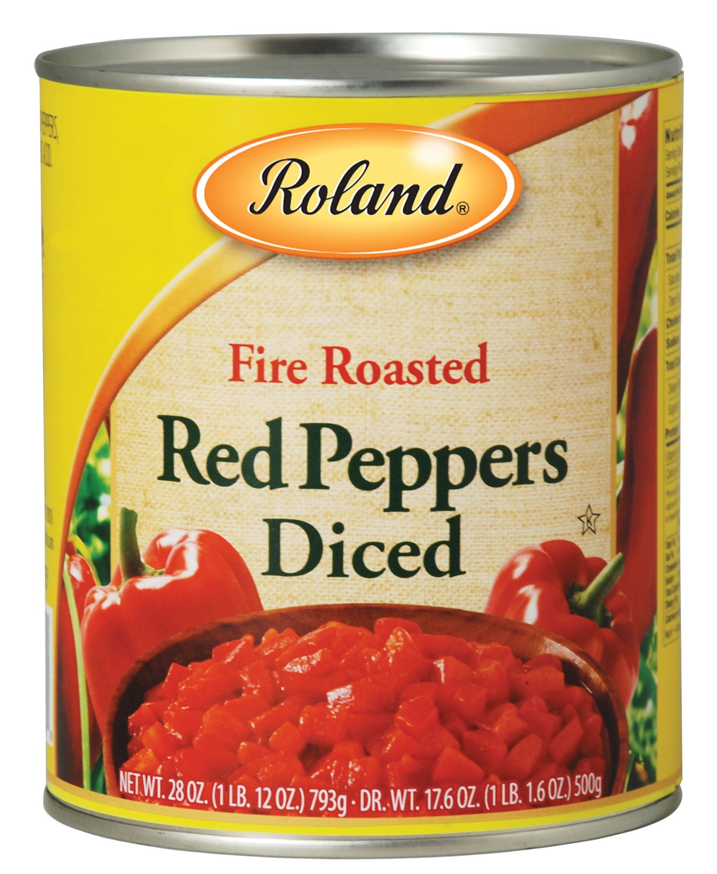 Roland Roasted Peppers, Red Diced, 28 oz