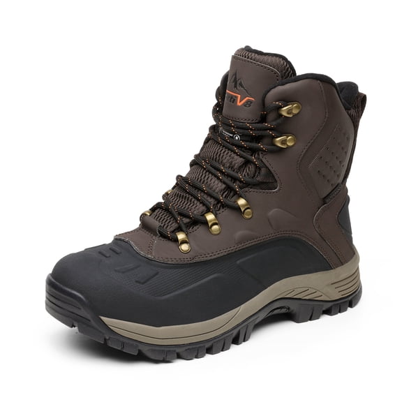 NORTIV 8 Mens Snow Boots Insulated Waterproof Outdoor Hiking Winter Ankle Boots DARK/BROWN/BLACK Size 14