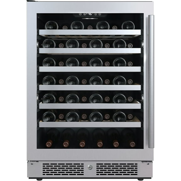 Avallon Awc242szlh 24" Wide 53 Bottle Capacity Single Zone Wine Cooler - Stainless Steel
