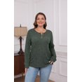 thumbnail image 3 of XIEERDUO Womens Sweaters Lightweight Henley Neck Button Up Long Sleeve Shirt Tops, 3 of 5