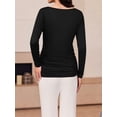 thumbnail image 2 of Weardear 3 Packs Maternity Tops Long Sleeve Boat Neck Pregnancy Tunic T Shirts Side Ruched Casual Pregnant Clothes, 2 of 6