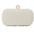 thumbnail image 1 of Sacs à Main Pochette Perle Blanche pour Femmes Mariage Mariée Sac Soirée Perle Pochette de Fête Portefeuille Sac à Main, 1 of 20