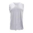 thumbnail image 3 of Men's Summer Breathable Ice Silk Tank Tops for Fitness Workout and Outdoor Activities - Stylish V Neck Vest for Active Mens T-Shirts All Black Tan 6 Pack, 3 of 5