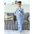 thumbnail image 4 of Ashbury CoCo Boy's Slim Fit 7-pieces Suit, Jacket Vest Pants Shirt Tie Bowtie Hanky, Sky Blue, Size 18, 4 of 5