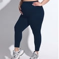 thumbnail image 2 of Gyujnb Plus Size Over Belly Maternity Leggings High Waist Full Support Soft Seamless Stretchy Yoga Sports Pregnancy Ankle Length Pants,XL, 2 of 6