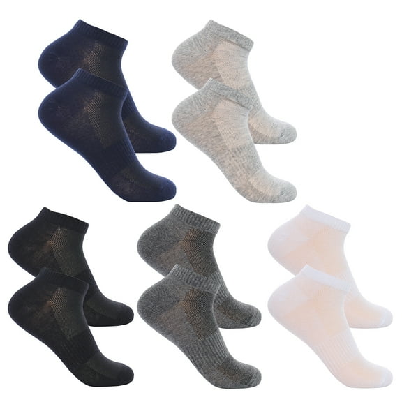 AURARMLET 5 Pairs of Mens Ankle Socks Assorted Color Casual Cotton Polyester Climbing Sports Activities