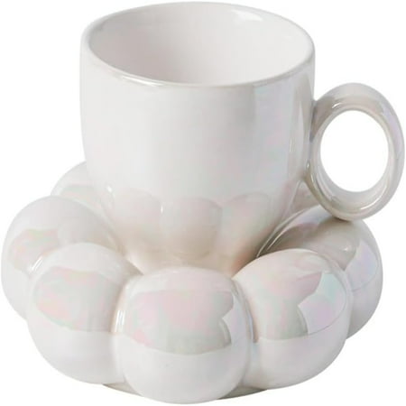 

QIBAXXYL Experience a touch of elegance and sophistication with this charming and exquisite set of 2 large sunflower ceramic coffee cups and saucers perfect for enhancing your daily coff