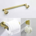 thumbnail image 3 of IVV Bathroom Hardware Set of 3, Stainless Steel Bathroom Accessories, Including 11.8" Towel Bar, Toilet Paper Holder, 1 Robe Towel Hook, Gold, 3 of 7