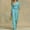 Turquoise, variant on Womens Collared Button Front Wide Leg Belted Jumpsuit Office Casual Button Front Design Long Sleeve Jumpsuit, XL