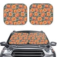 thumbnail image 2 of Naloa Autumn Pumpkins Gingham Print 2-Piece Windshield Sunshade,Foldable Car Front Window Sun Shades,for Most Sedans SUV Truck-Small, 2 of 6