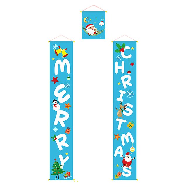2XL Banners colgantes Pareado Bandera de puerta de Navidad para vacaciones al aire libre interior rojo