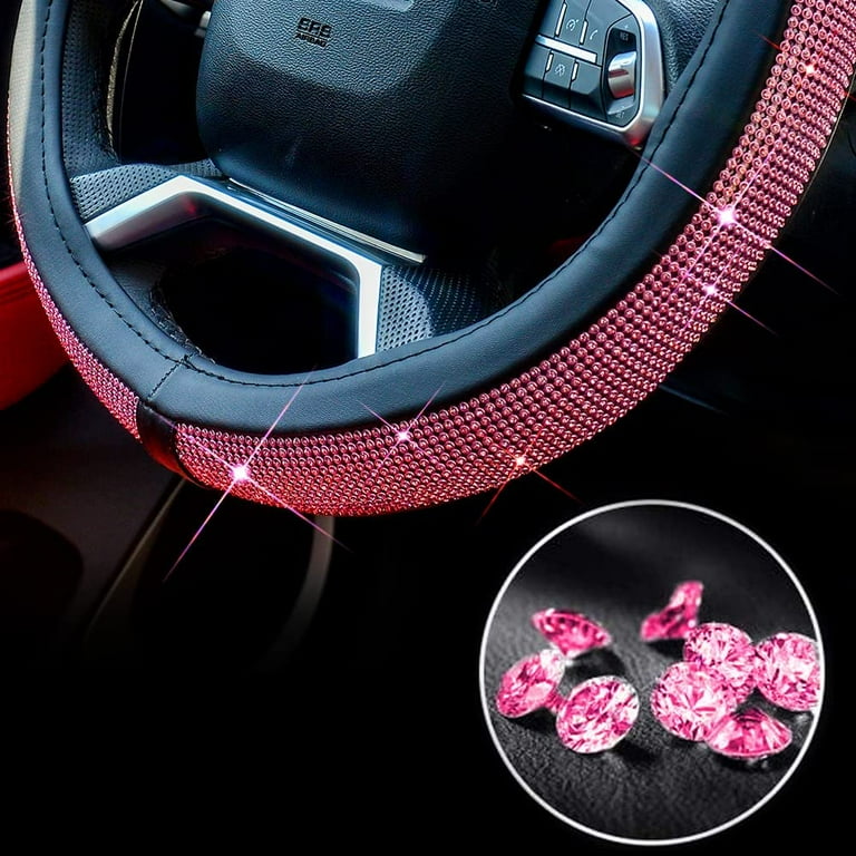 ZAR 133.55 30％ Off, Luxury Red Rhinestone Diamante Car Steering Wheel  Covers for Girls Crystal…
