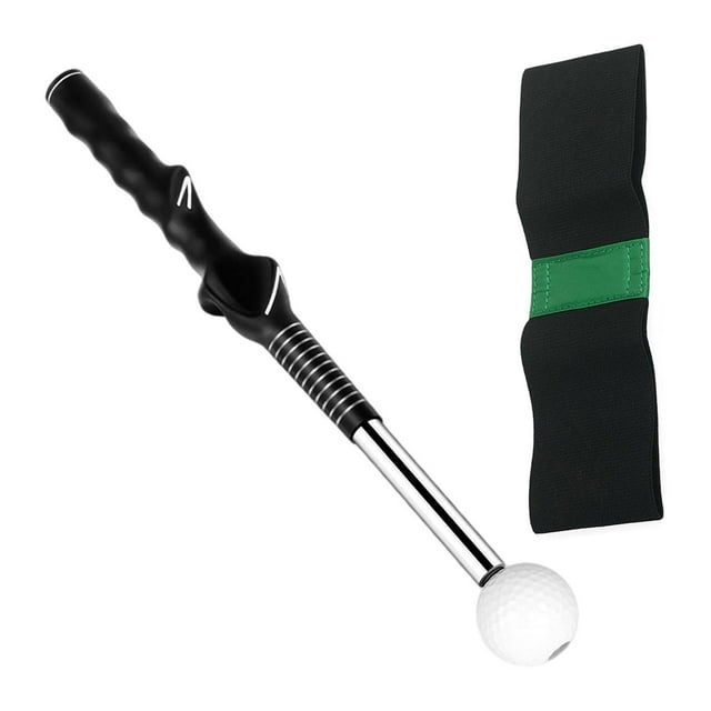 S SERENABLE Telescopic Golf Swing Adults Telescopic Warm up Stick for Flexibility Green Strap