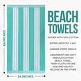 thumbnail image 6 of Superior Cotton Striped Oversized Beach Towel, 34" x 64", Mint, 6 of 13