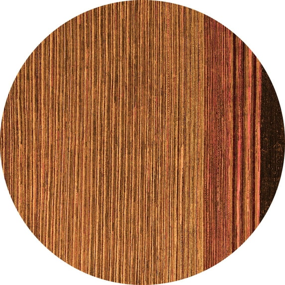 Ahgly Company Indoor Round Abstract Orange Modern Area Rugs, 8' Round