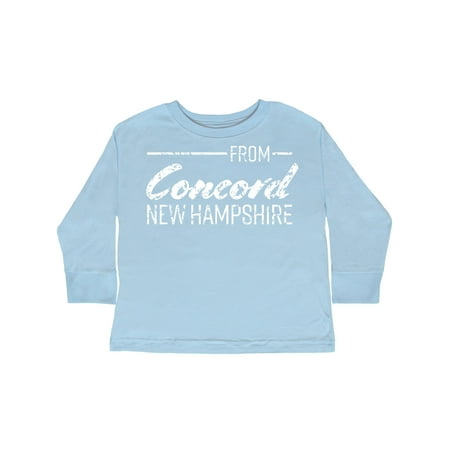 

Inktastic From Concord New Hampshire in White Distressed Text Gift Toddler Boy or Toddler Girl Long Sleeve T-Shirt