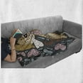 thumbnail image 5 of Dog Soft Flannel Fleece Throw Blanket, Puppy and a Bone Hearts Doodle Boy Dog Childish Cartoon Style Illustration, Cozy Plush for Indoor and Outdoor Use, 50" x 70", Grey and Multicolor, by Ambesonne, 5 of 5