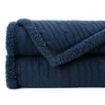 thumbnail image 3 of Chanasya Super Soft Cable Knit Acrylic Faux Fur Reversible Throw Blanket - Plush Solid Sherpa Cozy Blanket for Bed Sofa Chair Couch Cover Living Bed Room Blanket (50x65 Inches) Blue, 3 of 3