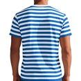 thumbnail image 4 of longantii Mens Short Sleeve T-Shirts Striped Casual Crewneck Basic Shirt Color Block Stretch Summer Beach Tees, 4 of 4