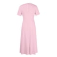 thumbnail image 6 of LWavelet Women's Plus Size Maxi Dress Short Sleeve Round Neck Tie Waist Casual Flowy Dress with Pockets Pink 4XL, 6 of 7