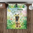 thumbnail image 4 of Belgian Malinois Hello Spring Time Flower Floral Nature Quilt Bedding Set Sheepdog Dog Lover Gifts 1 Blanket Bed Cover 2 Pillowcases - 02031, 4 of 5