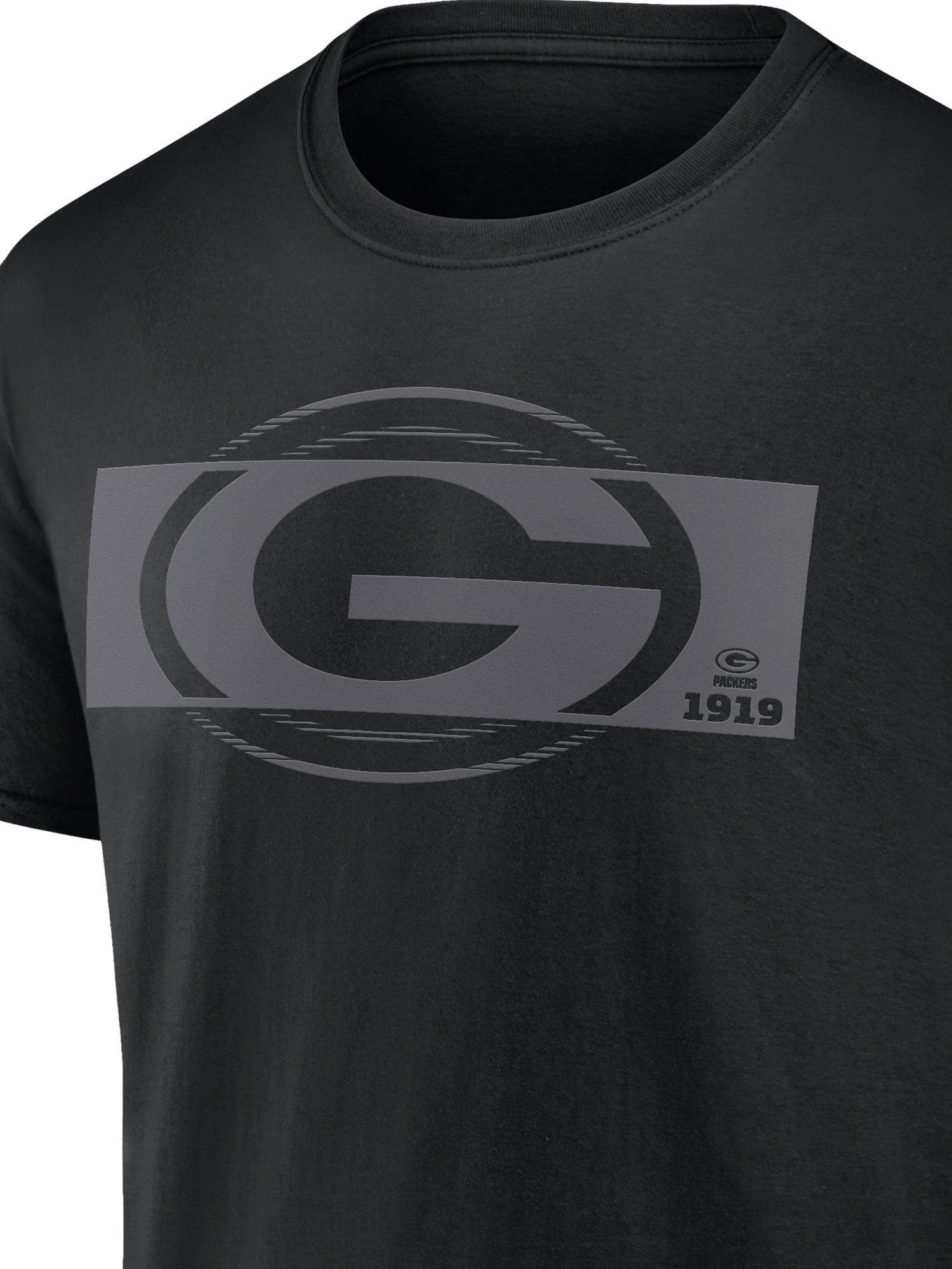 NFL Green Bay Packers Men's Cotton Black Short Sleeve T-Shirt