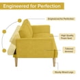thumbnail image 5 of SYNGAR Convertible Sleeper Sofa Bed, Memory Foam Velvet Upholstered Futon Sofa Bed, Modern Sofa Bed for Small Space, Single Recliner with 2 Adjustable Backrest for Bedroom Apartment, Yellow, 5 of 7