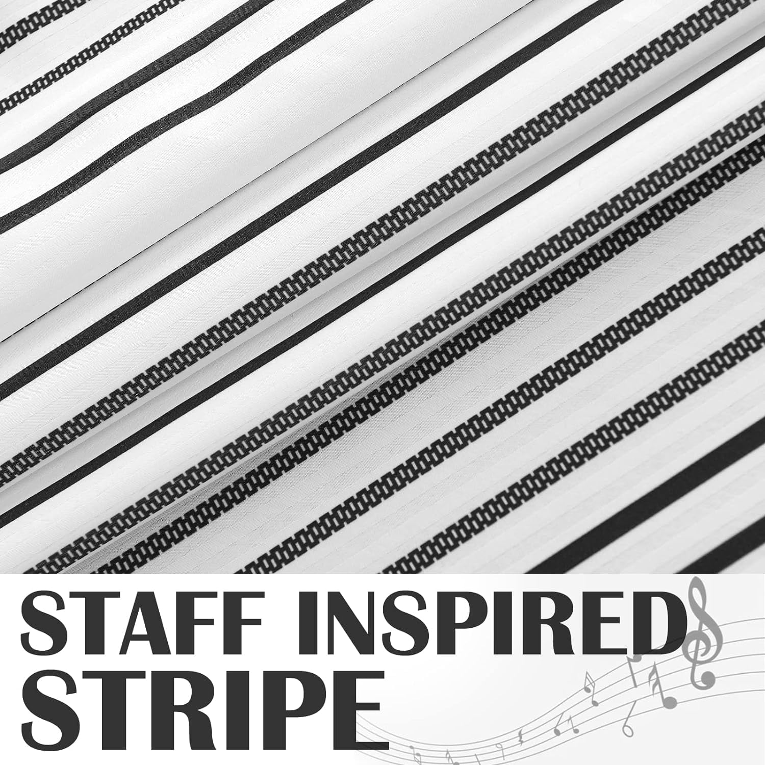 Black and White Shower Curtain Fabric Shower Curtain for Bathroom Modern Black Striped Shower Curtain Fall Waterproof in Bath 70x72 inches Long Shower Curtains Set with Curtain Hooks