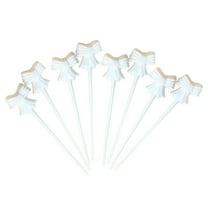 Worgeous 100 Pcs Foil Balloons Stick Sticks Ribbon Decorations White