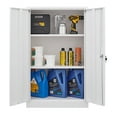 Storage Cabinets with Doors and Shelves for Garage, White Metal ...