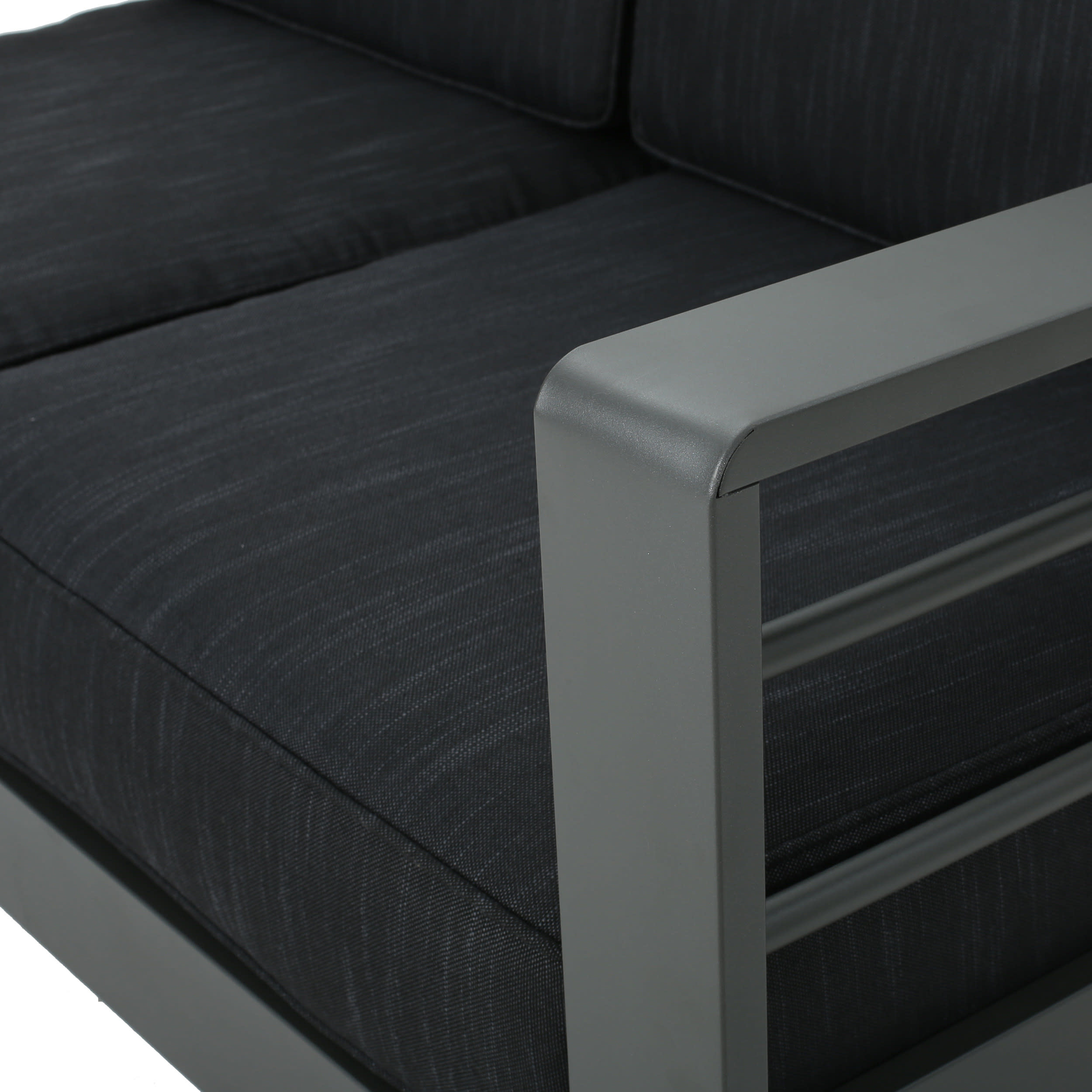 Miller Aluminum Outdoor Loveseat, Gray, Dark Gray