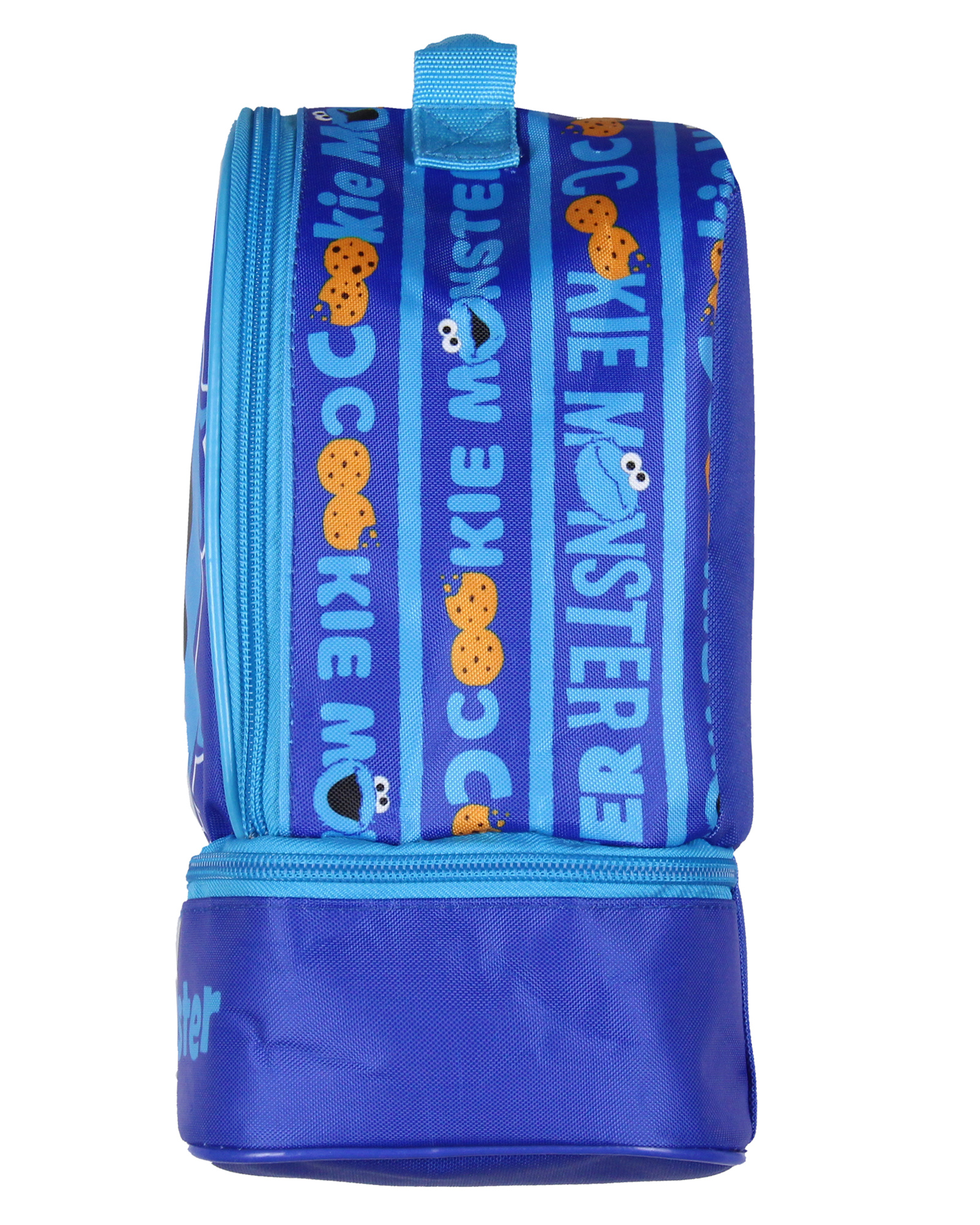 Sesame Street Cookie Monster Dual-Compartment Insulated Lunch Box Bag Tote 10"