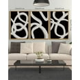thumbnail image 5 of SHENIFY 24x36in3pcs Nautral Framed Black Abstract Boho Wall Art Wood Geometric Wall Decor Mid Century Modern Minimalist Bohemian Bedroom Decor Canvas Prints Ready To Hang for Living Room, 5 of 5