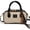 Beige, variant on Bowler Bag Vintage Woven PU Leather Bowling Bag Purse with Gold Charms Mini Top Handle Shoulder Handbag for Women Girls