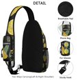 thumbnail image 3 of Yellow Lemon Print Crossbody Daypack, Cute Summer Fruit Design Sling Backpack with Retro Vintage Floral Patterns, Lightweight and Adjustable Shoulder Strap, 3 of 3