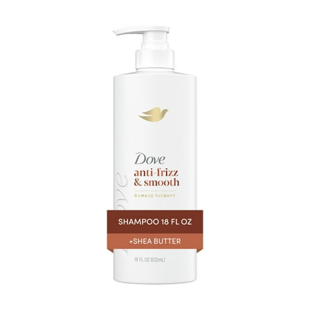 Dove Shampoo for Women Anti Frizz & Smooth with Bio-Protein Care Technology and Shea Butter, 18 fl oz