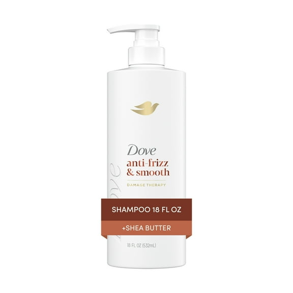 Dove Shampoo for Women Anti Frizz & Smooth with Bio-Protein Care Technology and Shea Butter, 18 fl oz